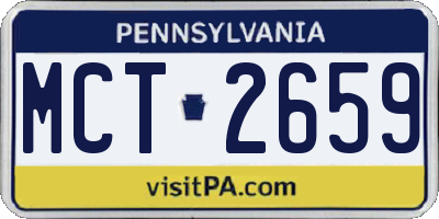 PA license plate MCT2659