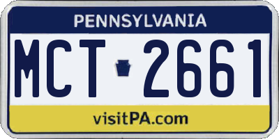 PA license plate MCT2661
