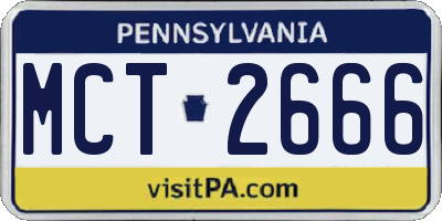 PA license plate MCT2666