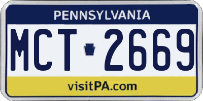 PA license plate MCT2669