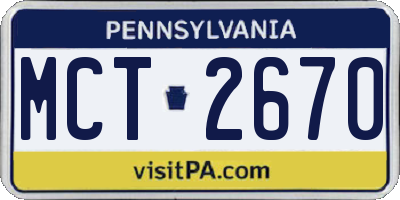 PA license plate MCT2670