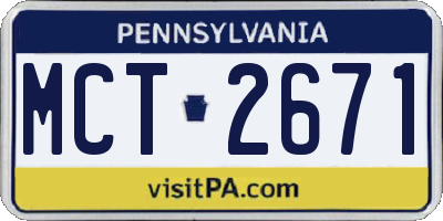 PA license plate MCT2671