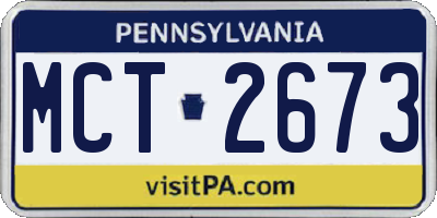 PA license plate MCT2673