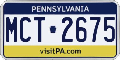 PA license plate MCT2675