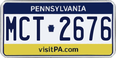 PA license plate MCT2676