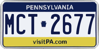PA license plate MCT2677