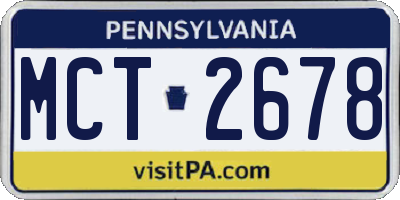 PA license plate MCT2678