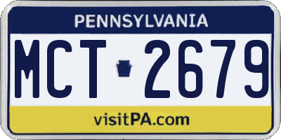 PA license plate MCT2679