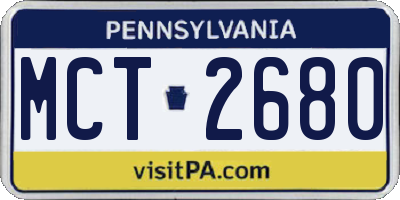 PA license plate MCT2680