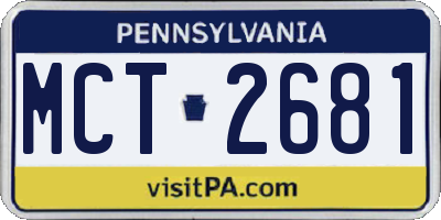PA license plate MCT2681