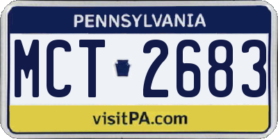 PA license plate MCT2683