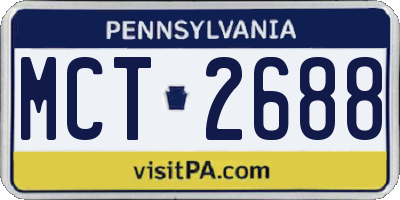 PA license plate MCT2688