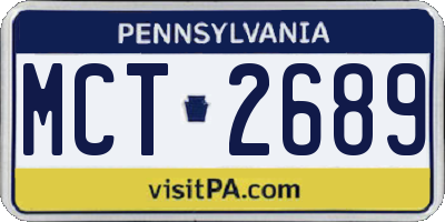 PA license plate MCT2689