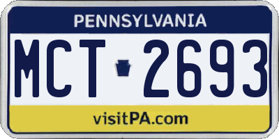 PA license plate MCT2693