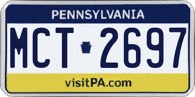 PA license plate MCT2697