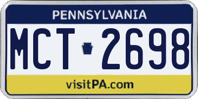 PA license plate MCT2698