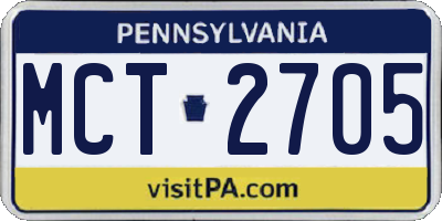 PA license plate MCT2705