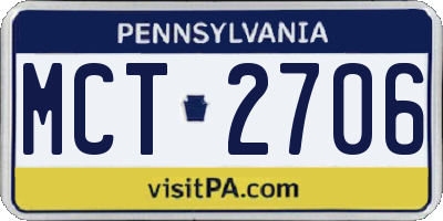 PA license plate MCT2706