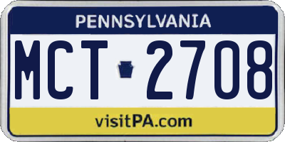 PA license plate MCT2708