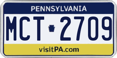 PA license plate MCT2709
