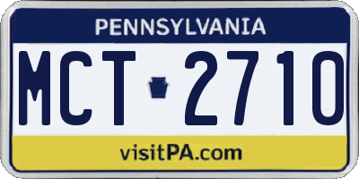 PA license plate MCT2710