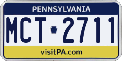 PA license plate MCT2711