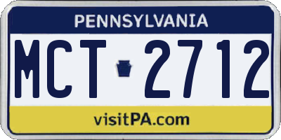 PA license plate MCT2712