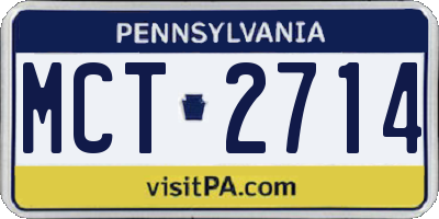 PA license plate MCT2714