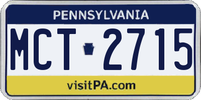 PA license plate MCT2715
