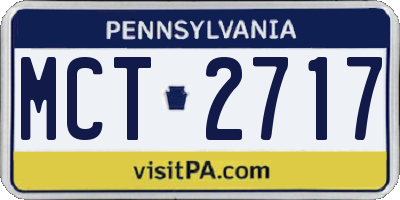 PA license plate MCT2717