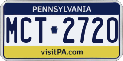 PA license plate MCT2720