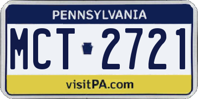 PA license plate MCT2721