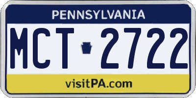 PA license plate MCT2722
