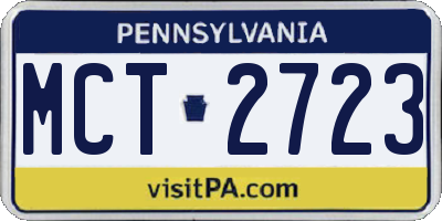 PA license plate MCT2723
