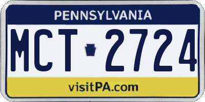 PA license plate MCT2724
