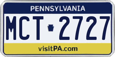 PA license plate MCT2727