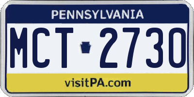 PA license plate MCT2730