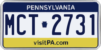 PA license plate MCT2731