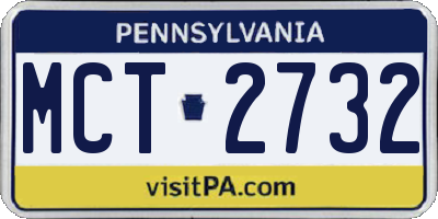 PA license plate MCT2732