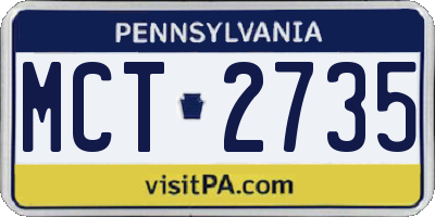 PA license plate MCT2735