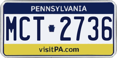 PA license plate MCT2736