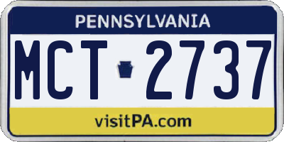 PA license plate MCT2737