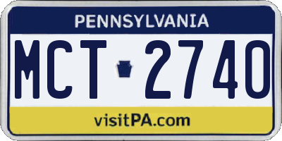 PA license plate MCT2740
