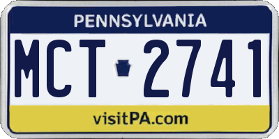 PA license plate MCT2741