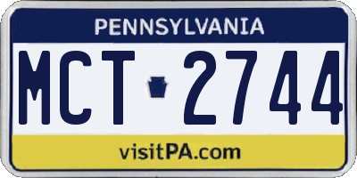 PA license plate MCT2744