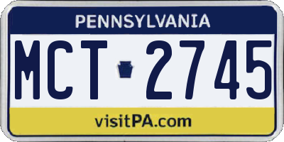 PA license plate MCT2745