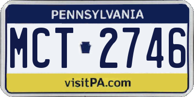 PA license plate MCT2746