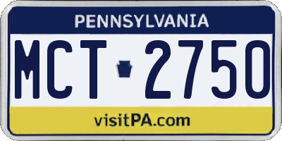 PA license plate MCT2750