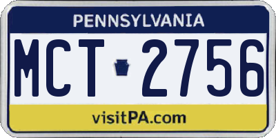 PA license plate MCT2756