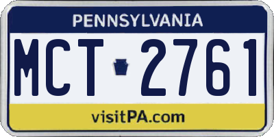 PA license plate MCT2761